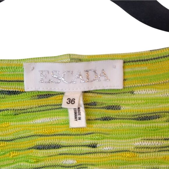 Vintage Escada Vibrant Textured Y2K Green Button-Up Cardigan - Picture 3 of 7